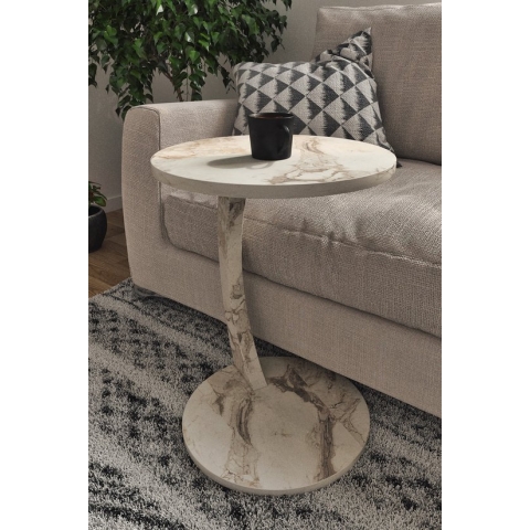 C-tafel op Wielen - Salontafel - Bijzettafel - Servicetafel - Nesttafel - Kudum/Efes - 38 x 56 cm