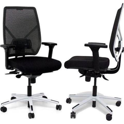 Bureaustoel Actiflexx Weave ARBO NPR 1813 | stof zwart - rug wit | wit voetenkruis!