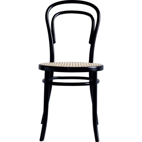 Fameg Vienna Thonet No. 14 houten bistrostoel zwart - met rotan zitting