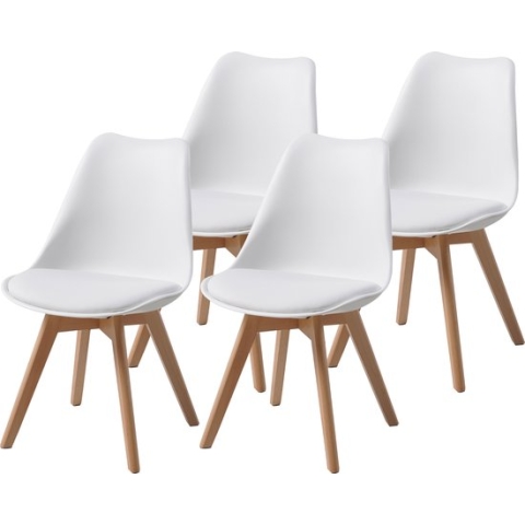 Albatros eetkamerstoelen Aarhus 2 / 4 / 6 stuks, diverse kleuren - massief eiken poten, comfortabele kuipstoel, Scandinavisch retro design - elegante keukenstoel, eetkamerstoel of eettafelstoel