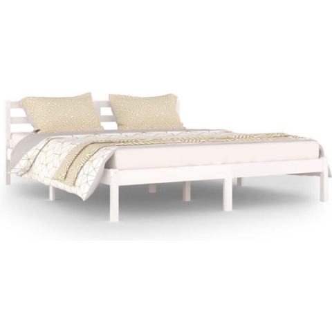 vidaXL-Bedframe-massief-grenenhout-wit-160x200-cm