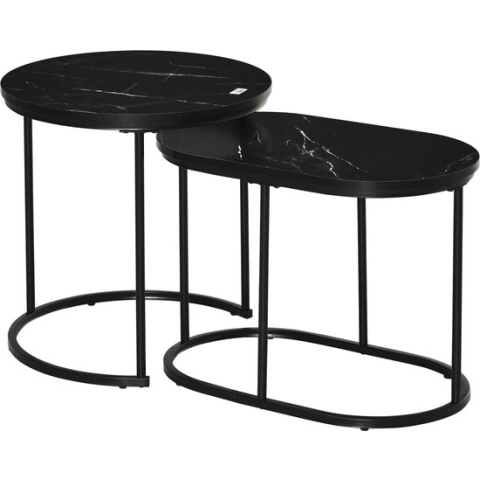 HOMCOM Couchtisch-Set ineinander Verstaubar 839-374