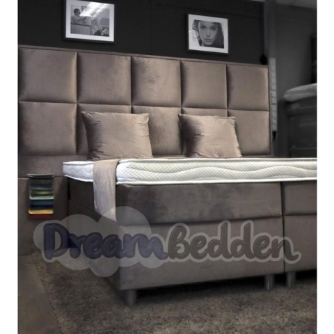 XXL Boxspring 200x220 Royal Carré 180x200 incl. 7-zones Pocketvering matrassen & Luxe HR55 koudschuim tencel topper.