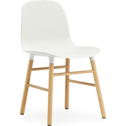 Form stoel met houten frame - eiken - wit