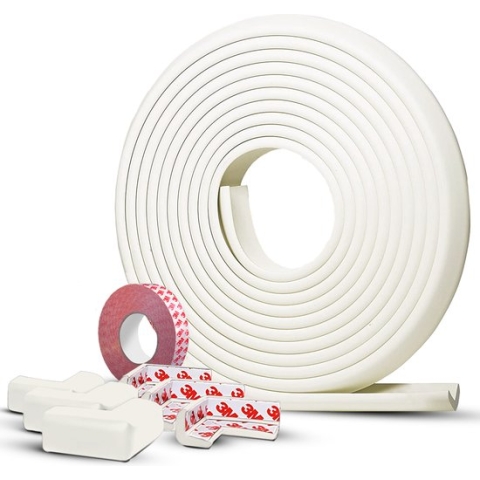 Dieux - Hoekbeschermer Set - Tafelbeschermer - 5 Meter Stootrand Foam - Veiligheid Baby Kind & Peuter - Tafel Accessoires - Wit - Zelfklevend