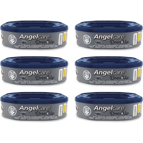 AngelCare Navulling Luieremmer Baby - Achthoekige Navulcassettes - Voor Dress Up - 6 Stuks