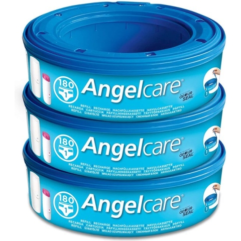 Angelcare luieremmer navullingen - 3 cassettes - Navulcassette - cartouche - poubelle a couche ANGELCARE - Lot de 3 cassettes pour système d'élimination des couches