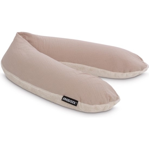 Snoozzz voedingskussen Zwangerschapskussen Zijslaapkussen - geruisloze microparel vulling - 185 cm - Teddy Sand