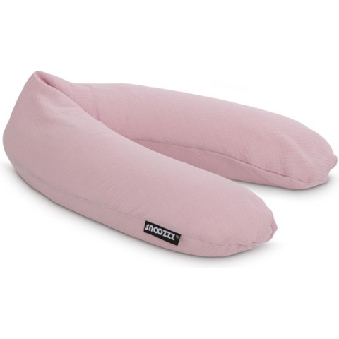 Snoozzz voedingskussen Zwangerschapskussen Zijslaapkussen - geruisloze microparel vulling - 185 cm - Oud roze