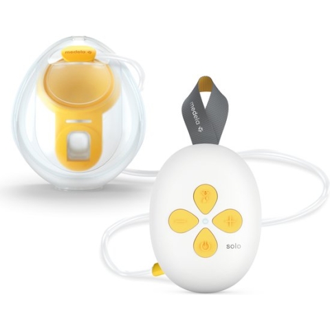 Medela Solo Hands-Free borstkolf – Enkele elektrische handsfree borstkolf – Draagbaar - Transparant/Geel – Inclusief oplaadbare accu
