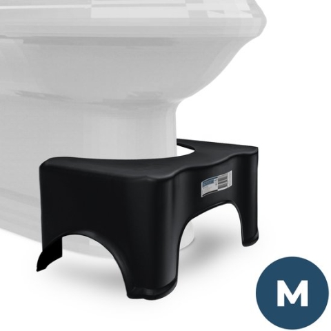 BUDDLEY® Toiletkrukje Zwart | WC Krukje Volwassenen | Toilet Squatty | WC Krukje voor de juiste houding | WC Verhoger | Potty Toilet Krukje Peuter | Opstapkrukje | Poepkrukje | Toiletsquat | Krukje Opstapje voor Kinderen | Zwart
