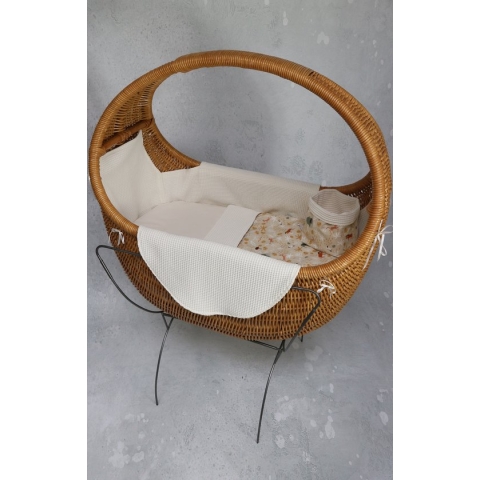 Bekleding voor Celine wieg ecru wafelstof