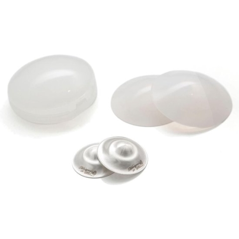 Tepelkapjes - De originele zilveren voedingscups met siliconen pads - tepelhoedjes voor pasgeborenen - Essentials Must Haves-tepelhoezen voor borstvoeding - 925 zilver - maat XL