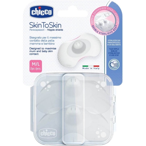 Chicco Tepelbeschermers Skintoskin Siliconen M/l 2 Stuks