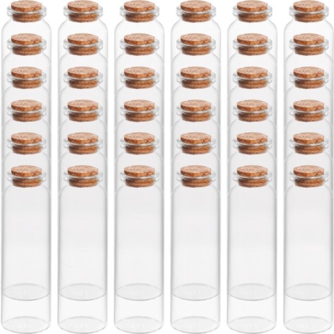 Belle Vous Glazen Geschenk Potten Sets met Kurken Doppen (36 Pak) – 50ml – Mini Rond Mason Luchtdichte Opslag Flessen voor Huwelijksgeschenken, Feest, Keuken Kruiden en Jam