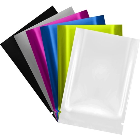 Belle Vous Geassorteerde Mylar-zakken met Open Bovenkant (200 Stuks) 9 x 6 cm - Platte Aluminiumfolieverpakkingszakjes - Hitteverzegelbare Geurbestendige Opbergzakjes voor Voedsel, Koffie/Thee & Meer