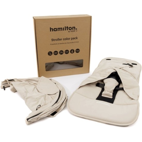 Hamilton by Yoop Buggy Bekledingset Color Pack – Cream White – Buggy bekleding voor de Hamilton by Yoop X1 Plus & S1 Plus buggy's – Makkelijk te Monteren Kinderwagenhoes