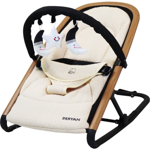 Deryan Rocker Wipstoel - Luxe 2-in-1 - Nougat/Cream