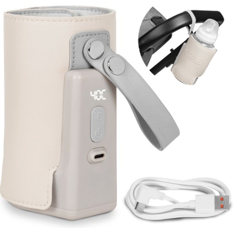 Lionelo Thermup GO Plus - Flessenwarmer Draagbare - USB-C - LCD display - 0-65°C