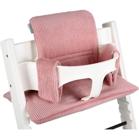 Stoelverkleiner TrippTrapp - Geschikt voor Stokke Tripp Trapp Kussenset - Kinderstoel Verkleiner - Perfecte Pasvorm - Luxe Velvet / Zacht Katoen en Extra Dik - Ribstof - Roze