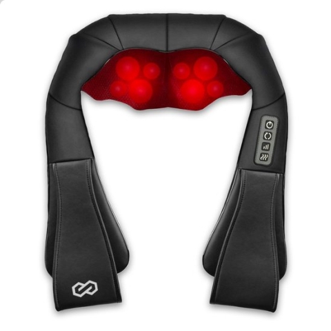 Infinity Goods Shiatsu Massagekussen - Elektrisch Nek en Rug Apparaat - Warmtefunctie met Infrarood - 8 Instelbare Massagekoppen - Massageapparaat - Zwart
