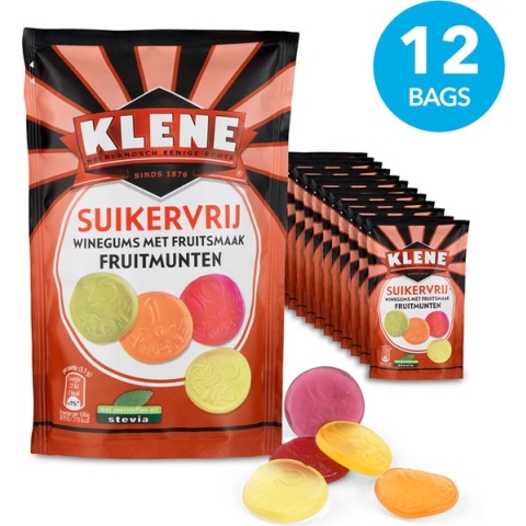Klene Fruitmunten - suikervrij - 110g x 12