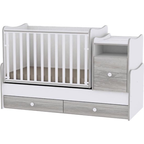 Trend Plus Lorelli combi ledikant 5 in 1 met schommel funtie - babykamer white / artwood