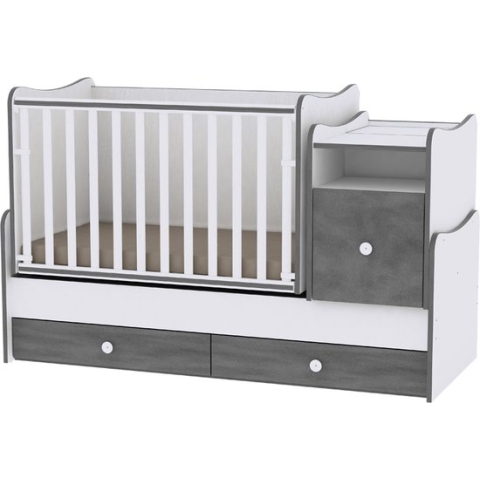 Trend Plus Lorelli combi ledikant 5 in 1 met schommel functie white+vintage gray