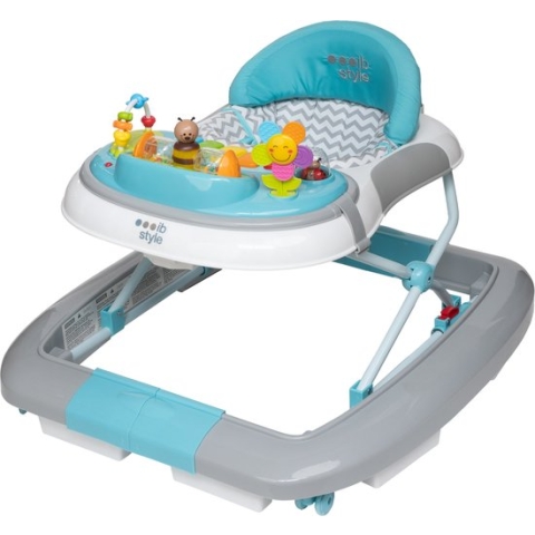 ib style® Loopstoel Babywalker - Baby Loopwagen - Looptrainer - Speelset en Dienblad - Schommelfunctie - Muziekfunctie - Little Wave - Mint