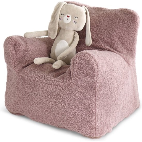 Petite Amélie ® Teddy Zitzak Kind - Kinderfauteuil (1-4 jaar) - Wasbare Hoes - Zachte & fijne Zit door Visco Schuim Vulling - Je Kindje kan Overal Gezellig bij komen zitten - Roze