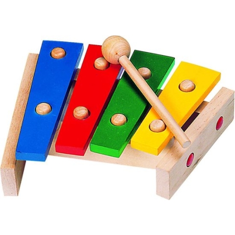 XYLOFOON hout L22,5cm, primaire kleuren, 3+