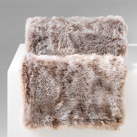 Wicotex-Plaid-deken-fleece plaid kunst bont antartic 180x220cm choco polyester hoog polig-Zacht en warme Fleece deken.