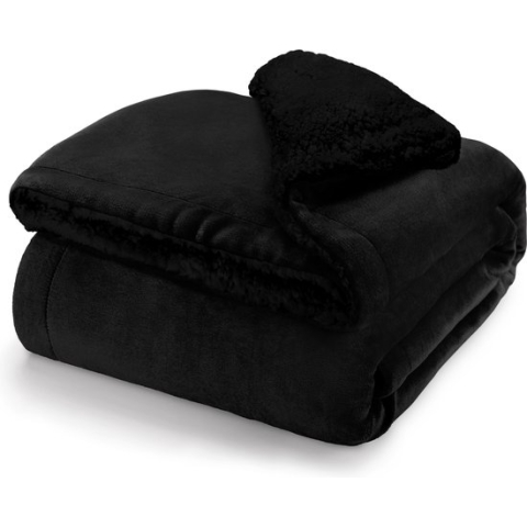 Blumtal Fleece Deken - Sherpa - 220x240 - Zwart