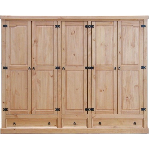 New Mexico - Kledingkast - 5-deurs - Grenen