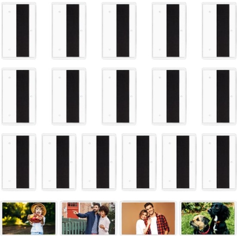 Set van 20 blanco acryl fotolijsten, koelkastmagneten, voor foto's van 9,8 x 5,9 cm, heldere acrylmagneet, koelkast, fotolijst voor kleine foto's, cadeaus voor familie en vrien