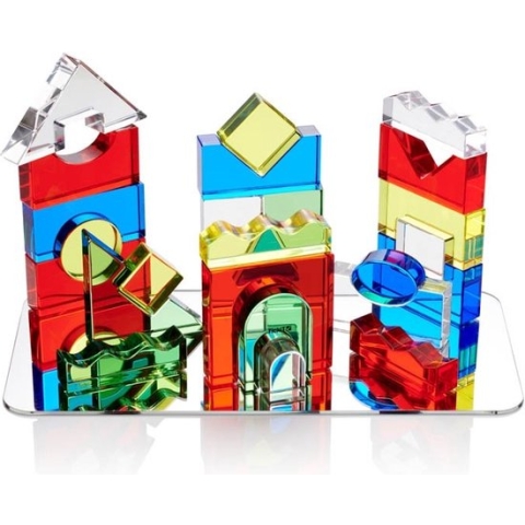 TickiT - Kristallen Bouwblokken van Acryl + Spiegel + Kaarten (25 stuks)