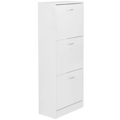 Schoenenkast - Schoenenrek - Klep - 6 compartimenten - Hout - 50x24x125 cm