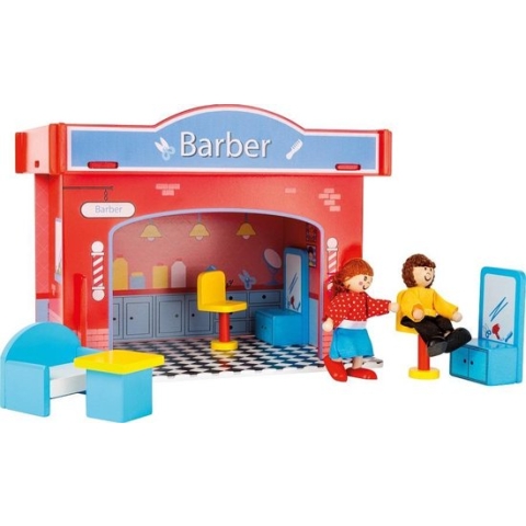 Houten poppenhuis speelhuis kapsalon Small Foot