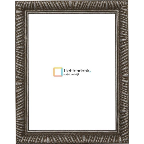 Fotolijst Verouderd Zilver - Barok - Fotomaat A2 42x59.4 - Ontspiegeld Glas - Art.nr. 215-629
