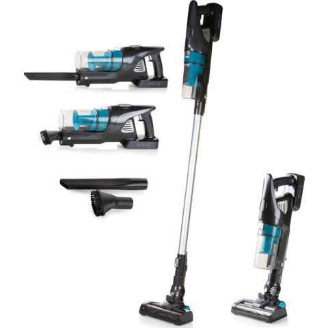 PRIMO PR501SV Steelstofzuiger Draadloos 3-in-1 - Stofzuiger Zonder Zak - Kruimelzuiger - HEPA Filter - Grijs/Blauw