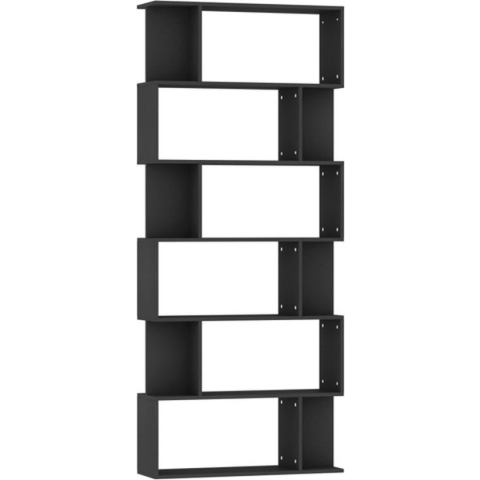vidaXL-Boekenkast/kamerscherm-80x24x192-cm-spaanplaat-zwart