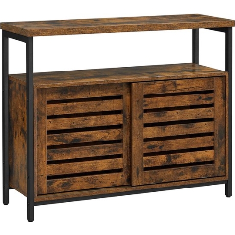 Hoppa! Dressoir - Bruin/Zwart - Spaanplaat/Staal - 100x35x80