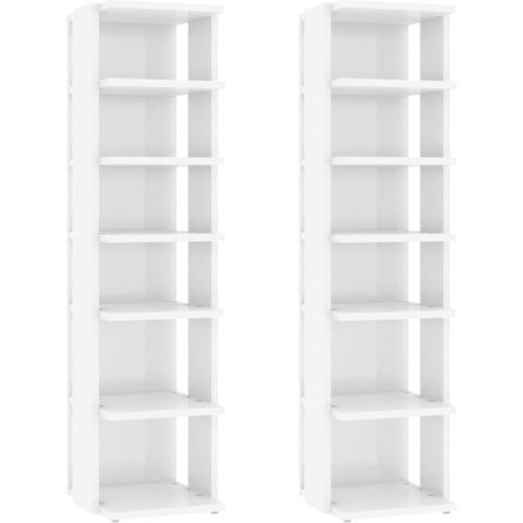 vidaXL-Schoenenkasten-2-st-27,5x27x102-cm-hoogglans-wit