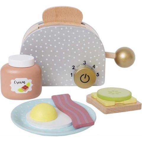 Houten ontbijtset (9 delig)