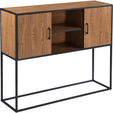 Commode Motala 90x108,5x30 cm houtkleurig en zwart