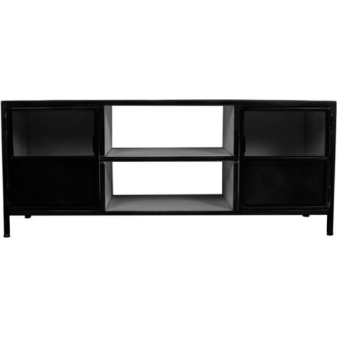Sideboard - Tv Meubel - Industriële Kast - Kast Metaal - Kasten - Kastje - Donkergrijs - 130 cm breed
