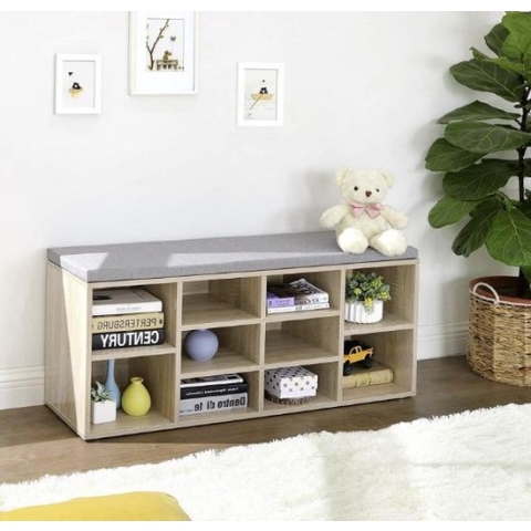 MIRA Home Schoenenkast – Opbergkast – Modern – Spaanplaat – Eiken - 104x30x48