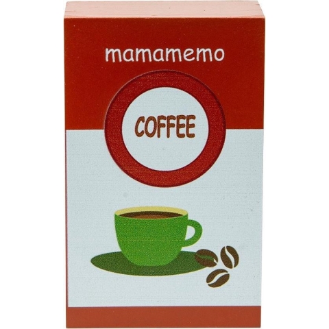 Mamamemo Pak Koffiebonen 10 Cm Hout Bruin/wit