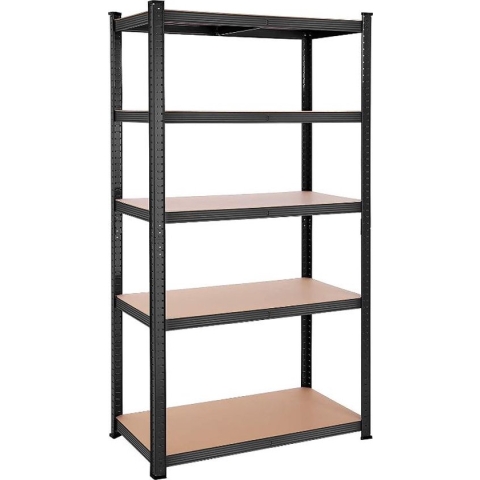 MIRA Home - werkplaatsplank - opbergrek - Metaal - Zwart - 200x100x50