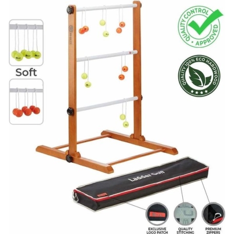 Laddergolf spel - Soft-Golf ballen - Rood Blauw - Luxe Compleet en Prof.  Klasse en Geweldig
